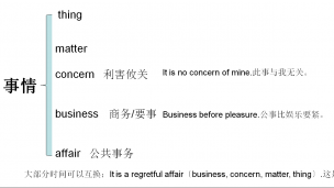 事情总结thing-matter-business-concern-affair